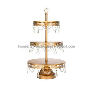 Support à gâteaux et desserts en métal à 3 niveaux Forme ronde Taille personnalisée Support à gâteaux pour bonbons de mariage au prix le plus bas - Product Image 4