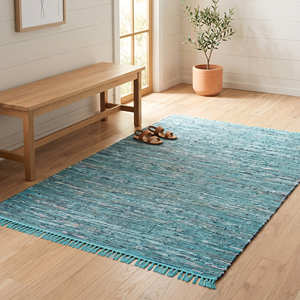 8' x 10' Southwestern Recycled Cotton Area <b>Rug</b> for Living Room Bohemian <b>Rustic</b> & Global Style Interiors - Product Image 3