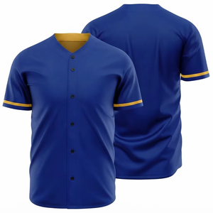 Classical Trends Baseball Jersey Men Black Gold Trim Short Sleeve Button Front Custom <b>Name</b> Number Team Apparel - Product Image 4