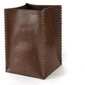 Poubelle à déchets en cuir à poser au sol, couleur noire, style français, poubelle à déchets secs, accessoires modernes pour la maison - Product Image 5