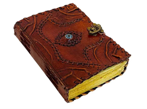 Carnet en cuir vintage Hocus Pocus, carnet de sorts, journal à l'œil protecteur, accessoires de sorcière, carnet d'horreur, pages vierges, cadeau magique - Product Image 5