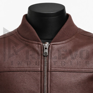 Veste en cuir marron de qualité supérieure pour homme, style vintage, manteau en cuir véritable, coupe ajustée, veste de motard décontractée, vêtements d'hiver - Product Image 4