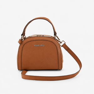 Sac à bandoulière vintage en cuir organique pour femme, style dôme, avec rabat et fermeture éclair, poignée supérieure, capacité moyenne, doublure en PU, prêt pour le voyage, personnalisable - Product Image 1