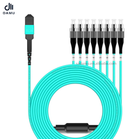 Kabel Patch FTTH Multimode OM4 8 Core Low Loss Tipe B Polarisitas Kustom Panjang untuk Pusat Data Densitas Tinggi