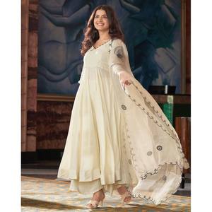 Ensemble de costume brodé pour femmes, vêtements de soirée, avec de vrais travaux de miroir - Product Image 2