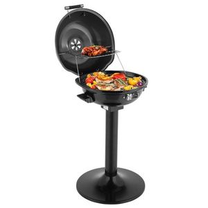 Griglia Elettrica BBQ Portatile a Doppio Strato 1600W Nera per Uso Interno/Esterno con Supporto - Product Image 1