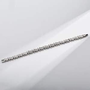 RAMDUT IMPEX Unisex 925 Silver Tennis Bracelet Brilliant Cut Moissanite Channel Setting Trendy Classic Wedding <b>Gift</b> 21cm - Product Image 3