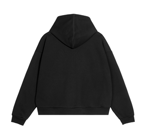 Hoodie zippé ample brodé à blocs de couleurs contrastées en molleton 100% coton pour l'hiver - Product Image 4