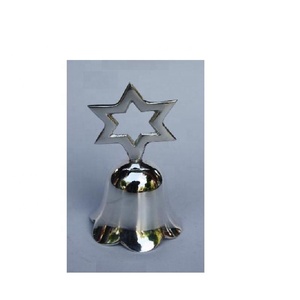 Handmade Silver Brass <b>Bell</b> with Brass Handle with Star Handle Silver Plated Christmas <b>Bells</b> Metal <b>Bell</b> Plated Christmas <b>Bell</b> - Product Image 3