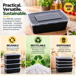 Fabricant mondial de contenants alimentaires rectangulaires en plastique PP, fournisseur en gros de contenants alimentaires rectangulaires en polypropylène pour la préparation des repas - Product Image 3