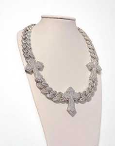 สร้อยคอเงินแท้ 925 คุณภาพเยี่ยม ประดับเพชรโมอิสซาไนต์ ดีไซน์ Cuban Link  สำหรับผู้ชายและผู้หญิง พรีเมียม ลดราคาพิเศษ - Product Image 2