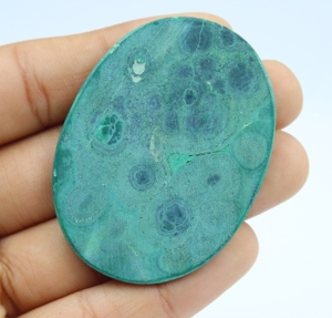 Cabochon en malachite naturelle, forme ovale, pierre précieuse de 57x43x5 mm, pour la fabrication de bijoux, prix de gros, création de pendentifs - Product Image 3