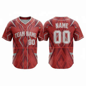 Camiseta de Béisbol Personalizada con Nombre del Equipo, Transpirable, de Secado Rápido, 100% Poliéster, Sublimada, con Cuello en V, Unisex, Manga Corta - Product Image 5