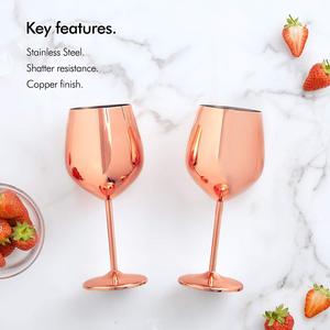 SKI SKI-2525 Shatterproof Stainless Steel Red <b>Wine</b> <b>Goblet</b> Cup Mirror Finished Classic Style 300ml Cocktails Banquets Parties - Product Image 2