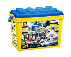 OXFORD Police Theme <b>Building</b> <b>Block</b> Toy <b>Set</b> Plastic Big Bricks Storage Box Mini Figure Scene Age+3yrs Korea - Product Image 1