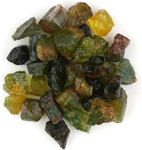 25 pierres précieuses brutes de tourmaline verte naturelle multicolores, sélectionnées à la main, 4-6 mm, vente en gros, cristaux en vrac pour la fabrication de bijoux - Product Image 4
