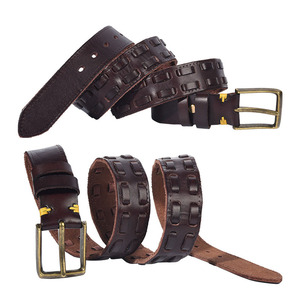 Cinturón de cuero genuino tejido a mano para hombre y mujer - Product Image 5