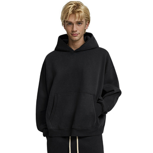 Sweat à capuche unisexe oversize en molleton de coton avec poche kangourou et poignets côtelés – Style minimaliste décontracté pour le quotidien et le streetwear - Product Image 6