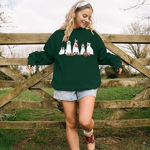 Sudadera de Manga Larga para Mujer, con Estampado de Calaveras de Halloween, Transpirable, 200g, Linda, Holgada, de Algodón y Bambú, Cuello Redondo, Hombros Caídos - Product Image 5