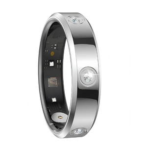 Stainless Steel Zircon Smart <b>Ring</b> IOS IP68 Health Fitness Sleep Tracker App Control 5-10 Days <b>Battery</b> - Product Image 4