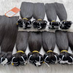 Listo para enviar Jet Black Bone Straight Extensiones de cabello Virgen sin procesar vietnamita de alto grado sin procesar - Product Image 2