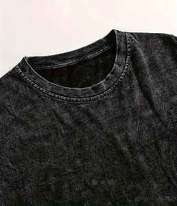 เสื้อยืดผู้ชาย ฮิปฮอป ผ้าฝ้าย 100% ทรงโอเวอร์ไซส์ ล้างสีแบบแอซิดวอช ราคาถูก เสื้อยืดแอซิดวอชคุณภาพสูง - Product Image 2