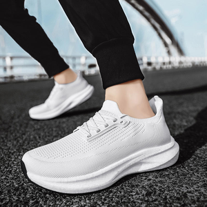 Zapatillas deportivas para correr para hombre, con cordones, antideslizantes, de ancho amplio, con parte superior de malla transpirable, suela acolchada suave, ligeras y cómodas. - Product Image 6