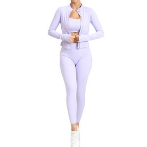 Conjuntos Deportivos de 3 Piezas de Alta Calidad para Mujer, Ropa Deportiva para Yoga, Running y Entrenamiento, Conjuntos de Gimnasio y Fitness, Shorts y Brasier sin Costuras, Conjuntos de Yoga para Entrenamiento - Product Image 1