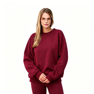 Sudadera de Felpa Personalizada Ecológica para Mujer, Sudadera de Gimnasio con Cuello Redondo, Sudadera con Capucha de Algodón, Sudadera Holgada de Lujo - Product Image 1