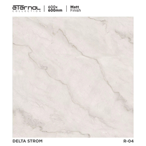 Baldosa de porcelana mate para suelo, con diseño decorativo y grabado, de 600x600 mm, diseñada para apoyar el contraste subtil y la articulación de la superficie. - Product Image 1
