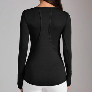 Womens Athletic Compression <b>Tops</b> With Custom Printing Workout Shirts Manufacturer Pakistan OEM Export Worldwide Supply - Product Image 3