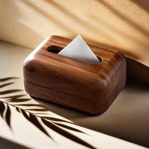Top Rated Solid Wood Tissue <b>Box</b> Holder with Modern Carved Design Custom Finished & High Quality Home Hotel Tableware Item - Product Image 1