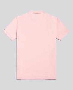 Polo en piqué de coton rose à manches courtes pour homme, haute performance, couleur unie, décontracté, respirant, coupe classique, prix abordable, faible coût - Product Image 2