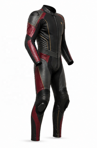 Combinaison de moto en cuir de luxe haut de gamme |   Bourgogne Brun |   Imprimé hivernal |   Fabricant OEM ODM |   Design haut de gamme - Product Image 2