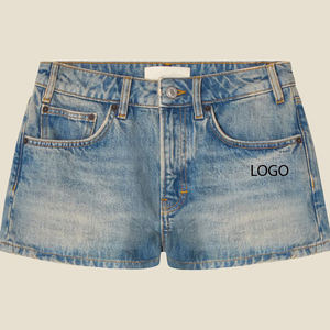 Shorts Casuales de Mezclilla para Mujer 2026 con Logotipo Personalizado, Tela Flexible con Bolsillos y Cierre de Botones, Colección Verano 2026 - Product Image 1