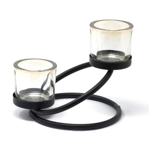 Nordic Style Silver <b>Ring</b> Candle Stand Contemporary Geometric Metal Pedestal Decorative Abstract <b>Circle</b> Votive Holder for Wedding - Product Image 3
