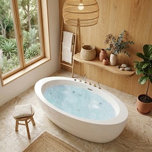 Acrylic Whirlpool Bathtub - FW-M-2002 - Contemporary <b>Massage</b> Deep Soaking OEM/ODM For Hospitality Residential - Product Image 1