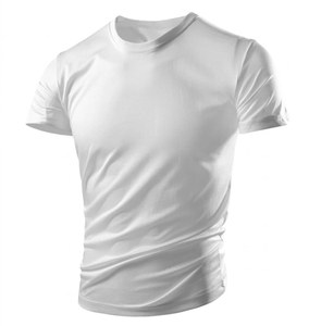 Camiseta de manga corta roja para hombre, cuello redondo, corte ajustado, teñido liso, 180g, peso pesado, lavado ácido a la piedra - Product Image 4