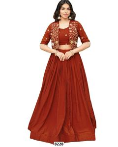 Lehenga Meher Rang Bhandhani - Élégant Lehenga Choli en soie Vichitra NC pour femme, longueur au sol, pour l'hiver/été, idéal pour les occasions de mariage et de fête - Product Image 1