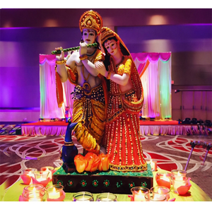 Decoración Temática de Radha Krishan para Garba, Decoración de Vestíbulo para Bodas Indias, Estatua Decorativa para Entrada de Bodas Punjabi, Decoración para Bodas en Australia - Product Image 1