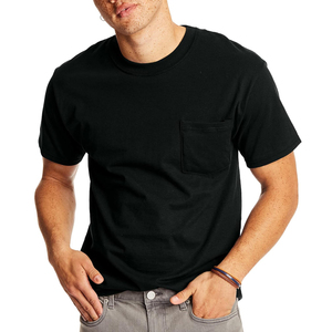 Black Custom Men's T-Shirts <b>Short</b> <b>Sleeve</b> O-Neck Cotton Worsted Fabric 230g Front Logo Silk Screen Printed Formal Loose Fit - Product Image 5