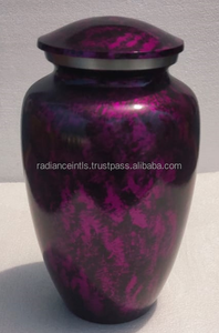 Handcrafted Beautiful Purple Designer Metal Cremation Urns Steel <b>Ceramic</b> & Iron for Human Ashes Memorial Occasion <b>Pot</b> for Sale - Product Image 3