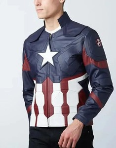 Men Superhero Style Genuine Leather <b>Jacket</b> Motorcycle <b>Biker</b> <b>Jacket</b> - Product Image 2