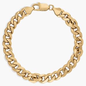 Bracelet chaîne à maillons plats biseautés en or jaune - Product Image 1
