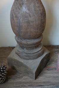 <b>Vintage</b> Old Wood <b>Lamp</b> Base Handmade Contemporary Eco-Friendly Table Light Neutral Fabric <b>Shade</b> Living Room Diwali Home - Product Image 3