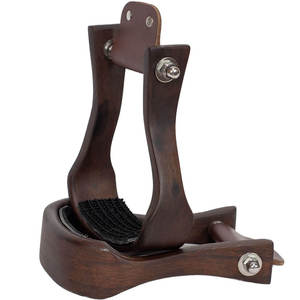 Estribos de carreras de barriles para montura western, con plataforma de goma y madera, 2 pulgadas, tamaños personalizados, herrajes de latón, paquete de 2 - Product Image 2