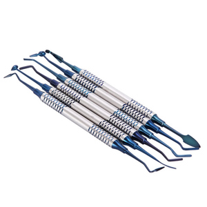 Juego de Instrumentos Quirúrgicos Dentales de 6 Piezas, con Empuñadura Azul Moleteada, Herramientas Manuales de Precisión, Acero Inoxidable Clase I, Kit de Ortodoncia - Product Image 1