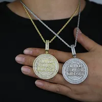 Pendentif Billion Dollar en alliage plaqué or, zircon pavé, chaîne corde, bijoux hip-hop pour homme, cadeau, charme argenté, bling