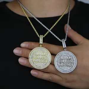 Colgante de un billón de dólares de plata de ley con circonitas cúbicas redondas pavé, cadena de eslabones, para hombre, estilo hip hop, joyería de moda para fiesta, regalo, amuleto de dinero, bling - Product Image 6