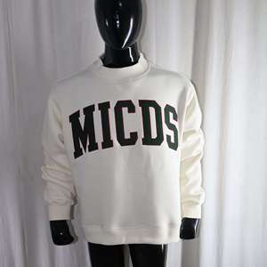 Sudadera de cuello alto MICDS CREAM 100% algodón VERDE CAZA con apliques bordados, sudadera de cuello ancho FZYPS SPORTS - Product Image 1